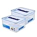 Produktbild LocknLock Dosen 2er Set HPL883 Vorratsdosen mit Griff und Ablaufgitter 6,5 L Maße (LxBxH): 295 x 230 x 138 mm - Lebensmittelbehälter Futter Box Katzenfutter Aufbewahrungsbox - Lock and Lock Dosen