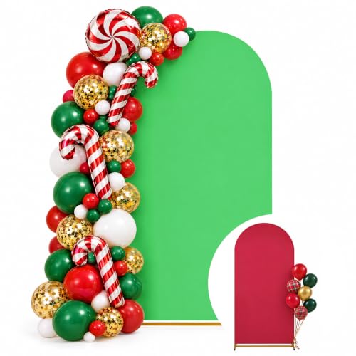 Christmas Arch Backdrop Cover 7.2ft Double Color Arch Covers,Red&Green
