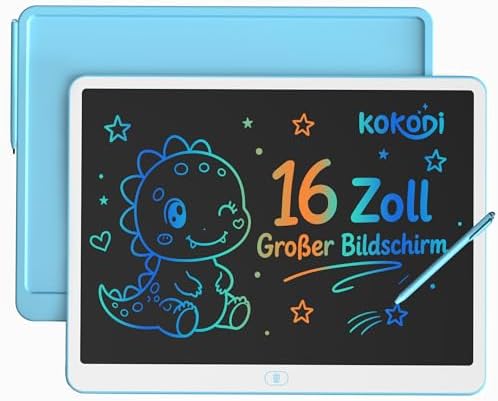 KOKODI Lcd Schreibtafel Kinder für Spielzeug ab 3 jahre, 16 Zoll Heller Bunten Maltafel Zaubertafel für 3 4 5 6 7 8 Jahre, Spielzeuggeschenke Valentinstag Geburtstag Geschenk alt M