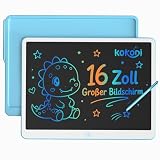 KOKODI Lcd Schreibtafel Kinder für Spielzeug ab 3 jahre, 16 Zoll Heller Bunten Maltafel Zaubertafel für 3 4 5 6 7 8 Jahre, Spielzeuggeschenke Valentinstag Geburtstag Geschenk alt Mädchen Jungen, Blau