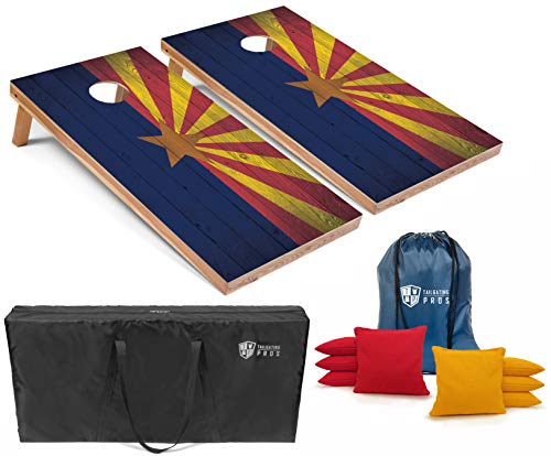 Tailgating Pros Regulation Flag Cornhole Board Sets * Includes 8 Bean Bags and Carrying Totes * 4'x2' Flag Toss Game * Several Corn Hole Board Designs to Choose from! -  Johnson Enterprises, LLC