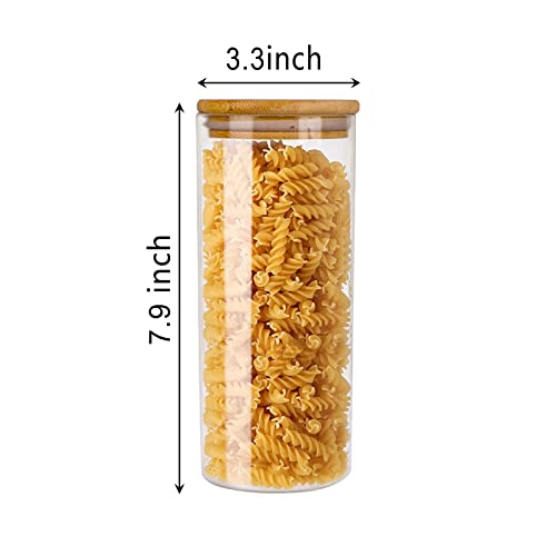 Urspeedteklive 32 Oz Glass Storage Jars With Airtight Bamboo Lids, Set Of 8 Food Storage Jars With Wood Lids, Glass Kitchen Canisters, Clear Container For Flour, Dry Goods, Cookie, Candy, Rice, Pasta #TOP1
