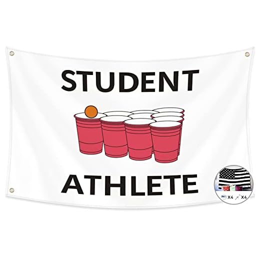 Probsin Student Athlete Flag 3x5 Ft Pong Banner Funny Poster Cool Tapestry Man Cave Wall Decor for College Dorm Room Decoration,Bedroom,Outdoor,Parties,Gift,Indoor,Ceiling,Garden,Garage,Home,House