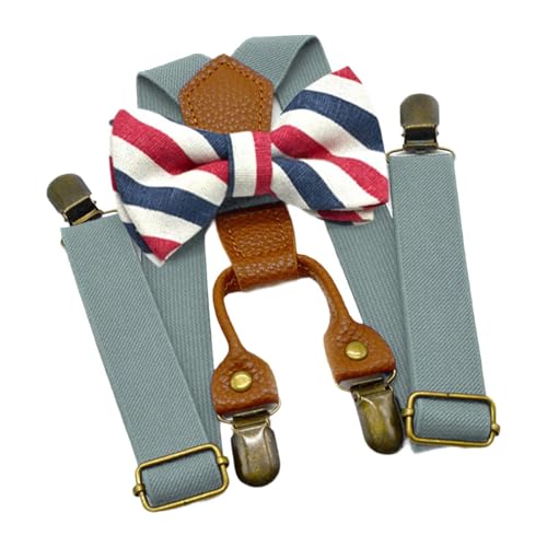 Tirantes Ajustables para Niños con de Clips Metálicos Banda Elástica de Diseño en Y Adecuado para Ocasiones Especiales Fiestas, Gris, universal