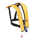 Top Safety Adult Life Jacket with Whistle - Manual Version Inflatable Lifejacket Life Vest Preserver PFD for Boating Fishing Sailing Kayaking Surfing Paddling Swimming - Adjustable Life Saving Vest