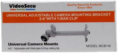 VideoSecu 2 Pack 2-6 inch Adjustable Security Camera Metal Brackets Pan Tilt Wall Ceiling Mounts for CCTV CCD Box Body Camera Home Surveillance System 1SH