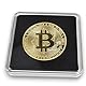 PfX Krypto Bitcoin Münze [mit 24-Karat Echt-Gold überzogen] inklusive edlem Plexiglas Münz-Etui