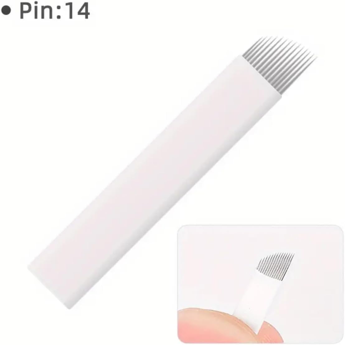 BİOMASER 14CF Kıl Tekniği Microblading Kalıcı Makyaj Fırçası, 0.25mm İğne, 10 Adet