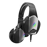 Homoyoyo ゲーミングヘッドセット ゲーミングヘッドフォン オーバーイヤーイヤーマフ ノイズキャンセリングマイク付き ゲーム用快適クッション調節可能ヘッドバンド ゲームチャット対応 入り