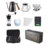 Juego de Cafetera de Goteo V60 - Set 7 Piezas con Bolsa de Viaje Portátil, Filtros de Café para el Hogar, Viajes, Camping