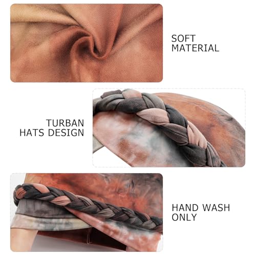 Image of DRESHOW Turban Pre-Tied Twisted Hat Thread African Head Wraps for Black Women Chemo Cancer Cap Braid Hair Cover