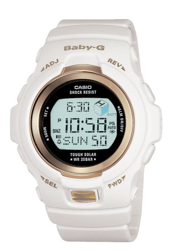 Casio Women's BGR300-7 Baby-G White Tough Solar Power Digital Watch