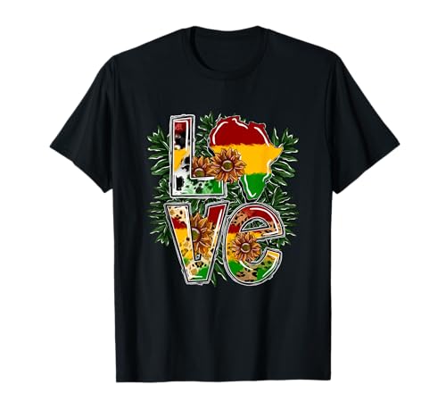 Love Africa Girasol Rasta Colores Camiseta