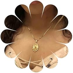 Inilbran Boho Cristal Virgen Maria Collar Gargantilla Oro Rhinestone Virgen Maria Collar Gargantilla Oro Virgen Maria Colgante Collar Bling Cz Virgen Maria Collar Religioso Joyas Para Mujeres Y Niñas