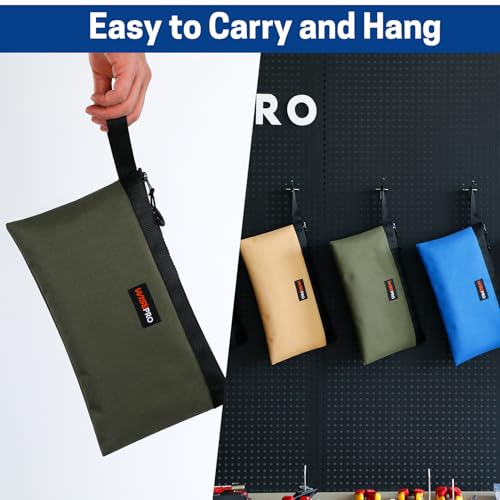 WISEPRO 4 PCS Zippered Tool Pouch, Multipurpose Tool Organisers Bags, Utility Pouch for Screwdrivers Nails Wrenchs Pliers Tools - Blue Black Military Green&Khaki - Image 6