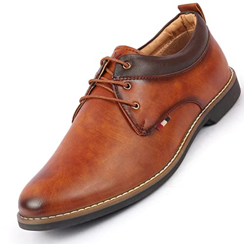 FAUSTO Men's Formal Lace Up Oxford Shoes for Office|Meetings|Daily|Comfort|Fashion|Stylish|Parties|Outdoor|Occasions|TPR Welted Sole (6-13 UK)