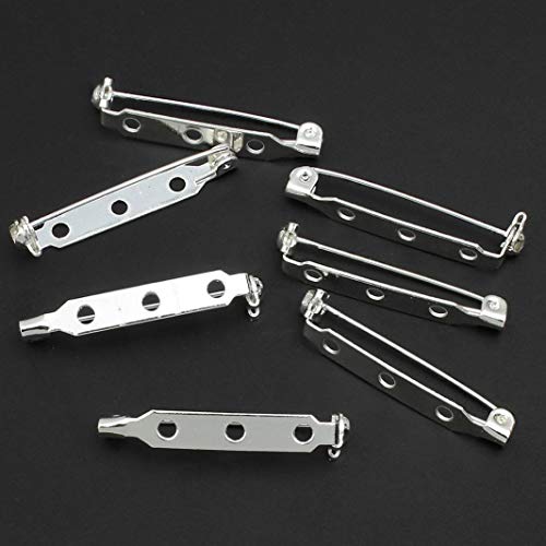 200 Pcs Silver Tone Brooch Pin Backs Clasp 1 Inch Bar Pins Findings 3 Holes Safety Pins For Badge Insignia, Citation Bars, Making Corsage, Name Tags, Toy Pins And Jewelry Making By Starvast #TOP1