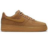 NIKE Air Force 1 '07 WB, Sneaker Hombre, Goma de Trigo Lino Marrón Claro Negro, 36.5 EU