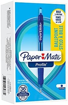 Paper Mate Profile Ballpoint Pen, Retractable, Bold 1.4 Mm, Blue Ink, Blue Barrel, 36/pack image 5