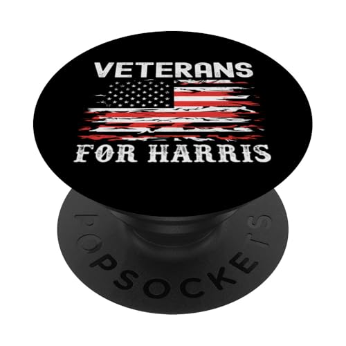 Veterans Harris 2024 Bandera de Estados Unidos Kamala Harris PopSockets PopGrip Intercambiable