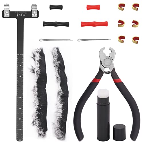 Swpeet Kit de herramientas de cuerda de arco de tiro con arco, alicates de hebilla de tiro con arco, juegos de culatines de cuerda de arco, regla cuadrada de arco en forma de T, cera de cuerda de