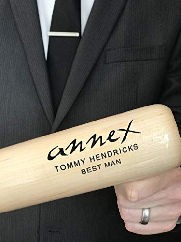 image for ANNEX BASEBALL Baseball Groom, Engraved Baseball Bat, Groomsmen Gift, 