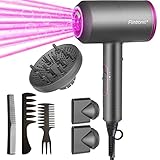 ✔ 【AHORRE EN TIEMPO DE SECADO】 El secador pelo profesional con potente secador de pelo con motor de CA 1800-2000w para un secado rápido, seque incluso el cabello ondulado grueso en aproximadamente 5 minutos sin daños, seguridad y baja radiación. Regalo ideal para la familia.