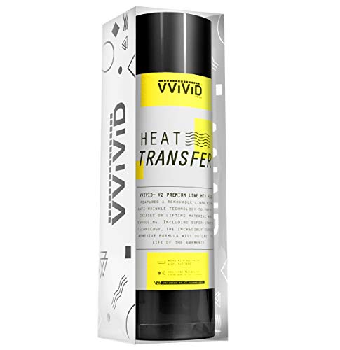 Film vinyle transfert thermique noir grand format VVIVID V2 pour flocage textile sans craquelure