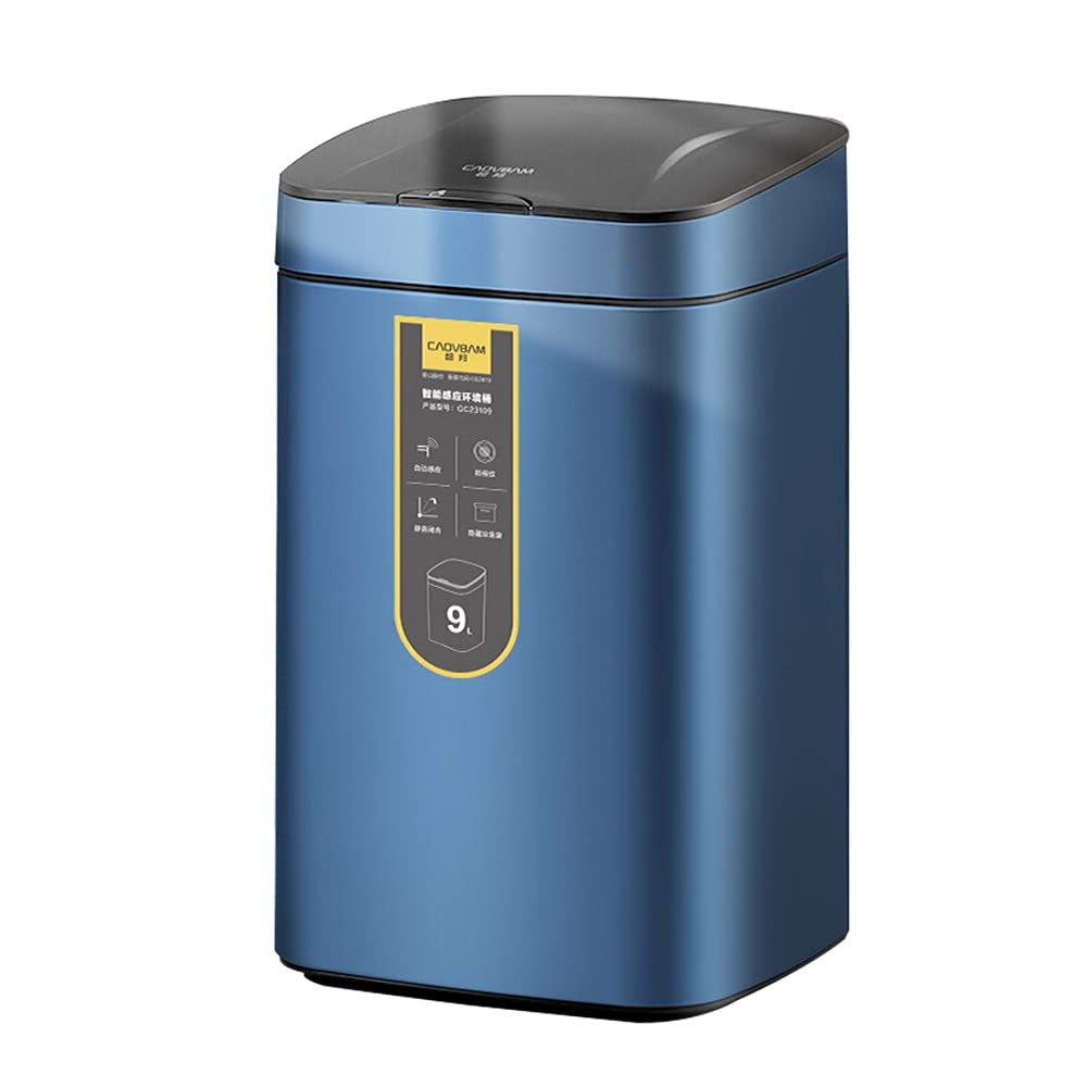 Non-contact Trash Can, Smart Sensor Opening Household Stainless Steel Waterproof Design Bedroom/kitchen(9L)