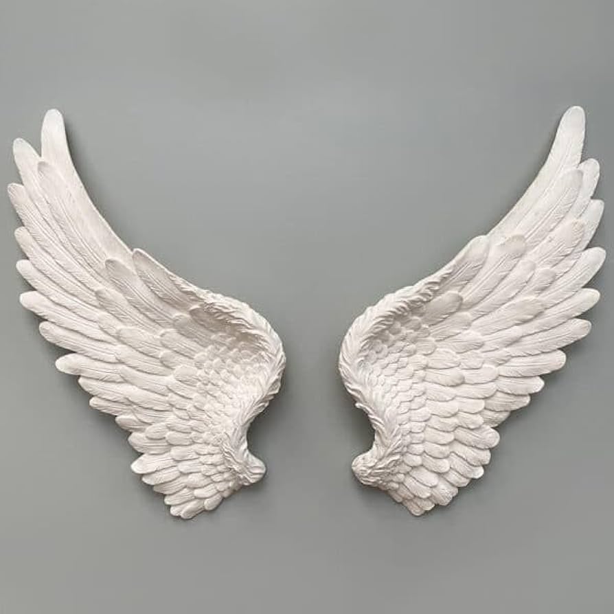 Adeez Gallery Wood Angel Wings Size (36x36) Colour White Deco Our