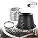BARTOO Air Intake Duct Front Bumper Turbo Air Intake Pipe, Carbon Fiber Car Round Brake Air Duct with Extendable Flexible Hose and Hose Band