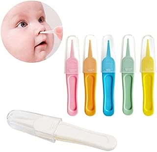 6 PCS Baby Nasal Tweezers Nasal Cleaning Tweezers Round Baby Nasal Cleaning Tweezers for Toddlers Ears Nose Navel