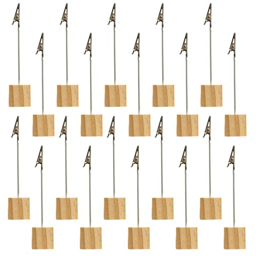 Orssmigs 20 Pcs Portafotos Pinzas Sujeta Fotos Pinza Foto Titular Memo Clip Madera Porta Notas Pinza Portafotos Soporte con Pinza para Fotos, Decoración de Oficina Boda Fiesta