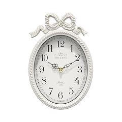 Ddysins Small French Bow Wall Clock, Ivory White Vintage Boho Ovel Style Ddysins Small French Bow Wall Clock, Ivory White Vintage Boho Ovel Style product