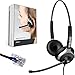 Produktbild GEQUDIO Headset kompatibel mit Cisco Telefon - inklusive RJ Kabel - Kopfhörer & Mikrofon mit Ersatz Polster - Anschlusskabel flexibel wechselbar - besonders leicht 80g (2-Ohr)
