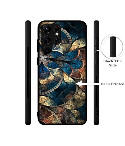 Image of Fractional Pattern Design Premium 2D Printed Metal Back Case Cover for Samsung Galaxy S22 Ultra 5G