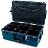 ColorCase Pelican 1595 Case Indigo - Large Sized Waterproof Case with TrekPak Divider System & Combo Pouch Lid Organizer- Black Handles & Latches