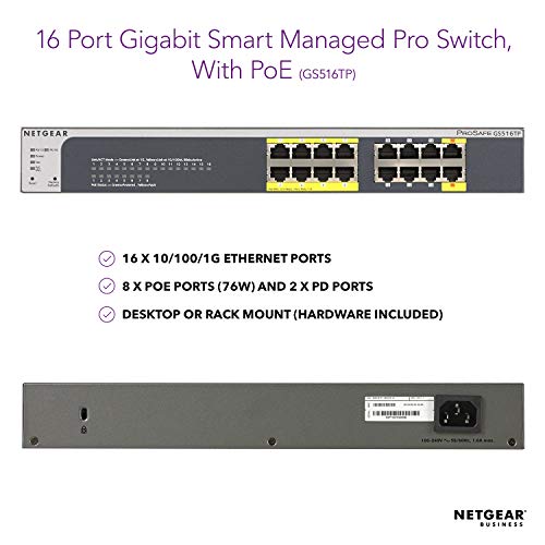 Netgear Gs516Tp-100Nas - Discontinued By Manufacturer #TOP1