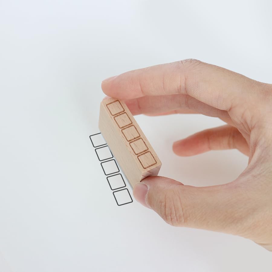 5 Checkmark Rubber Stamp – Square Checklist Habit Tracker Stamp for to-Do Lists, Journals, Planners, Daily Task Tracking, Progress Tracker, DIY Crafts & Scrapbooking