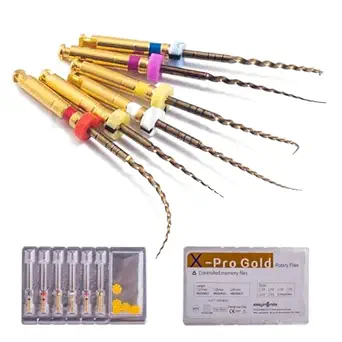 Easyinsmile X-Pro Gold Rotary Files 6PCS Dental Endodontic Niti Root Canal Files (31MM Assorted)