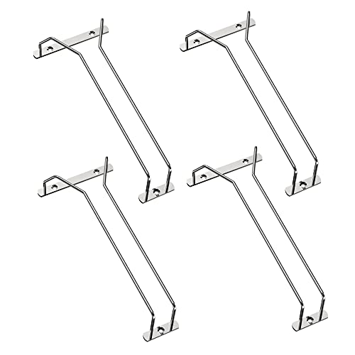 Wine Glass Rack, 【4 Pack】10.6" Stemware Rack Under Cabinet Single Rail For Bar Kitchen #TOP27