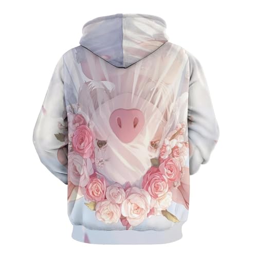 Pullover fleurs de mariage pour cochons le cadeau original en taille S - 4