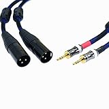 Jack 3.5 Male TRS to 3 Pin daul XLR Male Balanced Double 2X 3.5 mm Cable for PHA-3 Pono Player T1121 MUC-B12BL1 M12SB1 (1m(2.3ft))