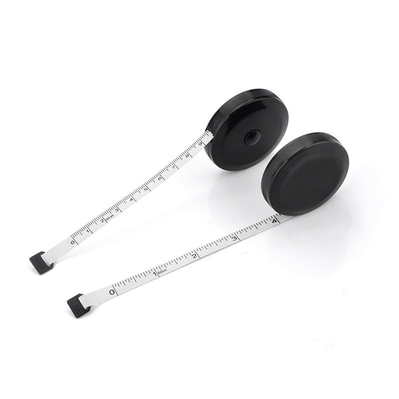 150 cm Mini Meter Maßband Schneider Lineal Schlüsselanhänger Maßband Kleidung Größe Maßband Tragbare Nähwerkzeuge Zubehör(Black)