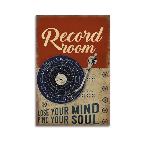 Poster Record Room vintage pour sublimer la déco de votre chambre à coucher