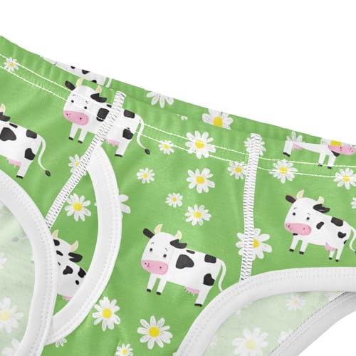 CHIFIGNO Underwear for Boys Cute Cartoon Cows Green Cotton Boys Briefs Soft Breathable Briefs Underwear4