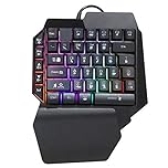 Snufeve6 One Handed Gaming Keyboard, 39 Keys RGB Mechanical Keyboard, Professional Ergonomic Key Pad, Portable Mini PC Keyboard, Game Controller for PC Gamer, Gaming Asseccories,Blcak