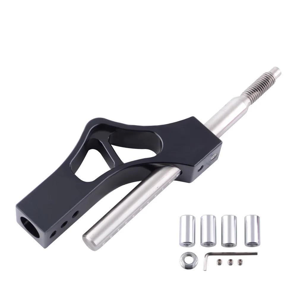 Schalthebel M10*1,5 Verstellbare Einseitig Gebogene Schaltwegverkürzung Mit Schaltknaufkopf Für Civic Für Integra Für D-Serie(Black)