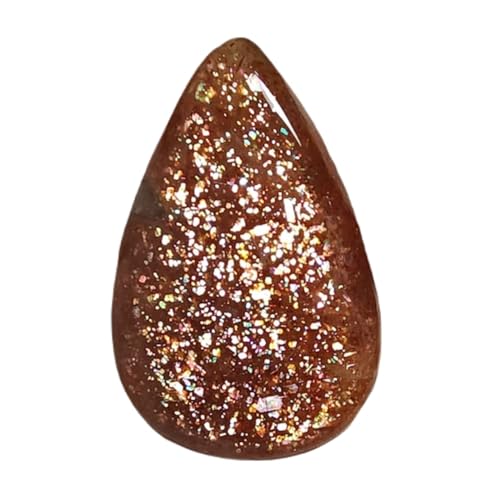 Cabochon en pierre de soleil rouge naturelle en poire pour pendentif GH_NAT_02493
