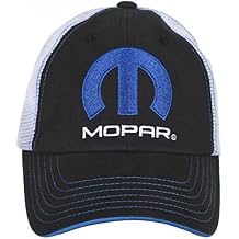 Checkered Flag Mens Mopar Cap Adjustable Black & White Mesh Back Trucker Hat